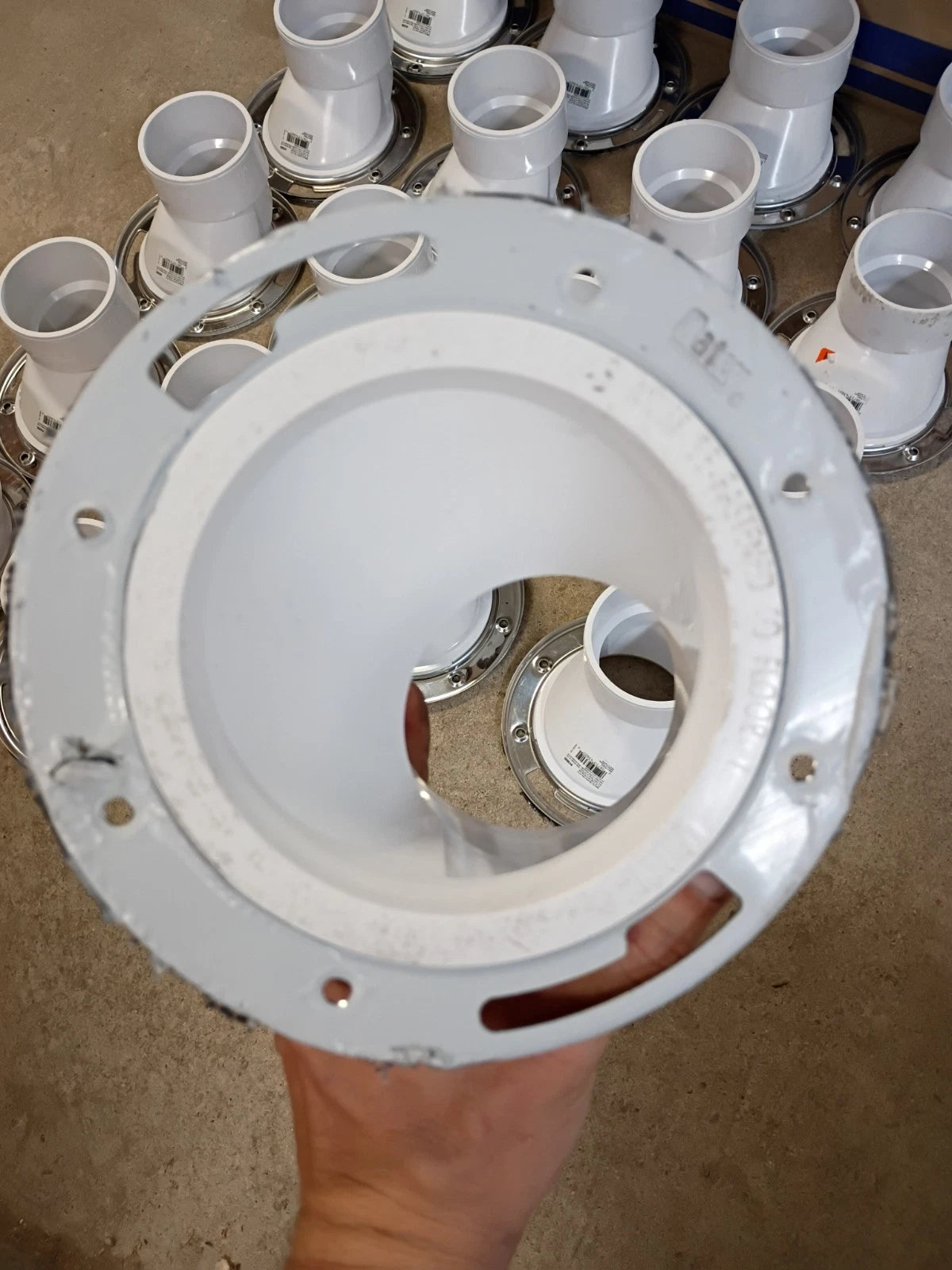 Lot Of 20 Oatey 43605 3" PVC Open Offset Toilet Flange with Stainless Steel Ring