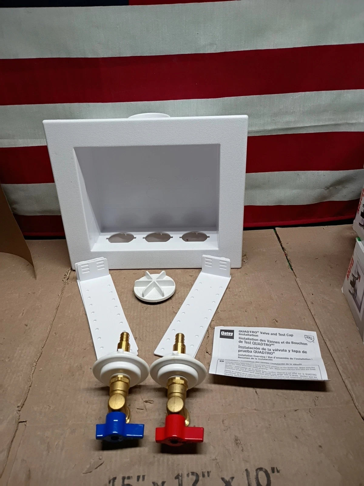 2PK Oatey Quadtro Washing Machine Outlet PEX CRIMP Box 1/4" Turn x 2" Hub 38528