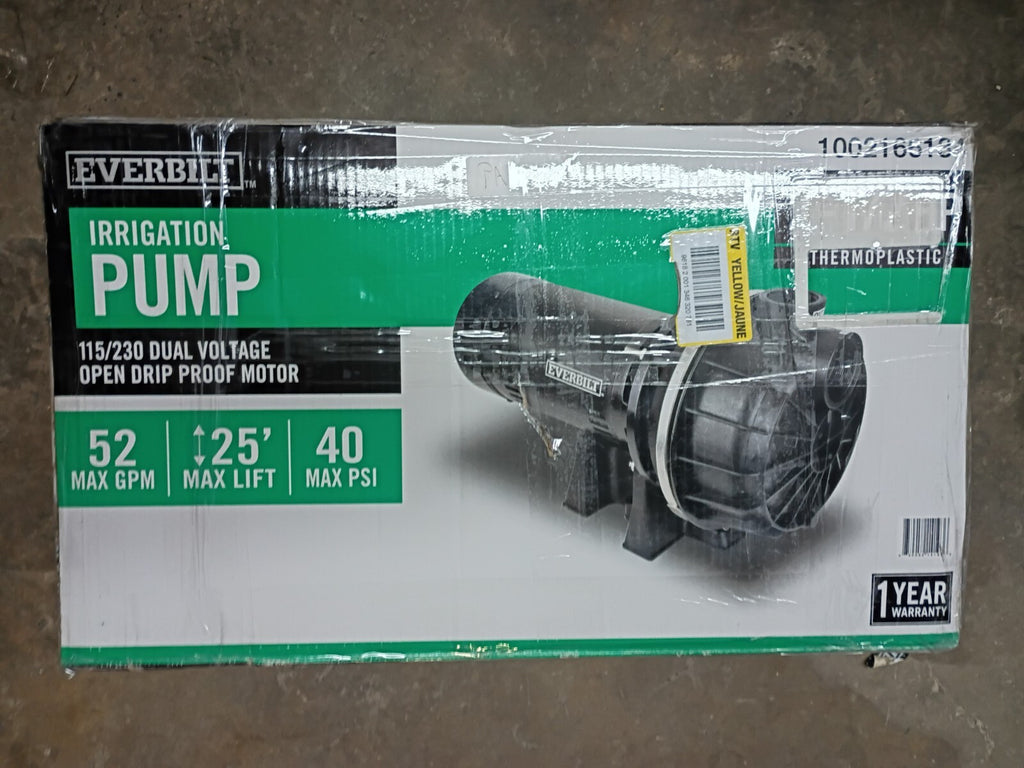 Everbilt HDLS15P, Lawn Irrigation Pump Plastic 1-1/2HP, 52 GPM **PARTS ONLY**