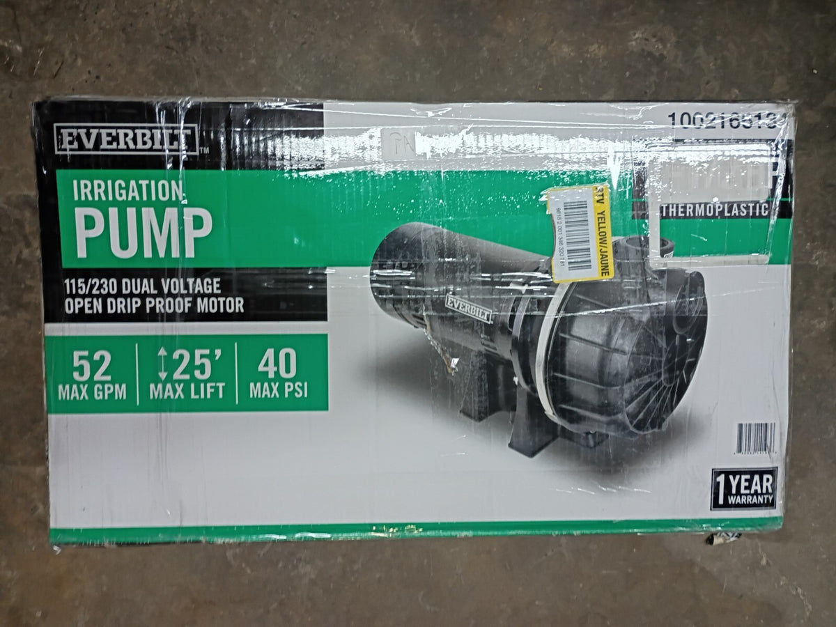 Everbilt HDLS15P, Lawn Irrigation Pump Plastic 1-1/2HP, 52 GPM **PARTS ONLY**