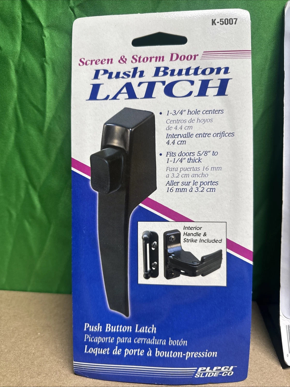 2Pk Prime-Line K 5007 Screen and Storm Door Push Button Latch Set 5/8 in. Black