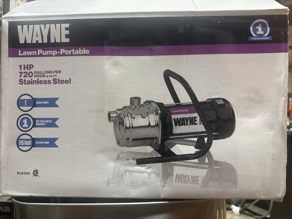 WAYNE PLS100 1 HP Portable Stainless Steel Lawn Irrigation Sprinkler Pump NOB