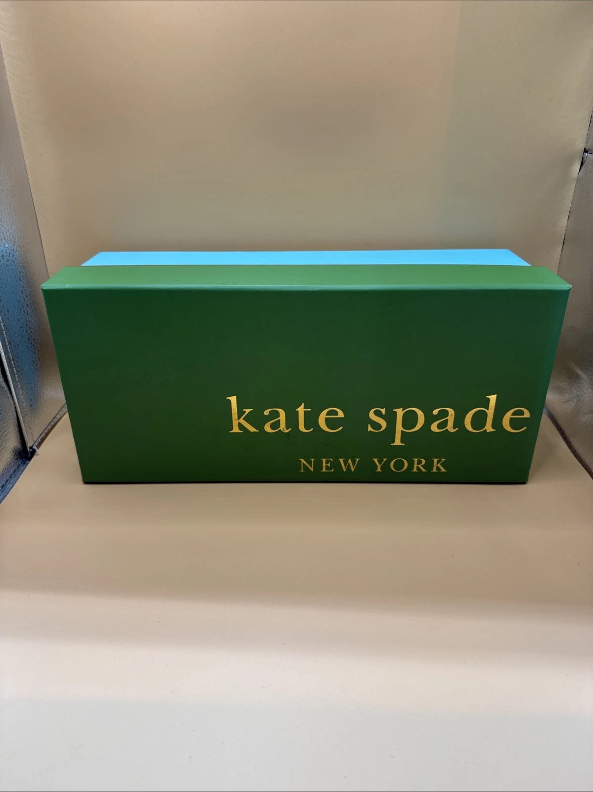 SP2a-Kate Spade New York Nella Flats Size 7M Silver Gold Glitter Black Toe w Box