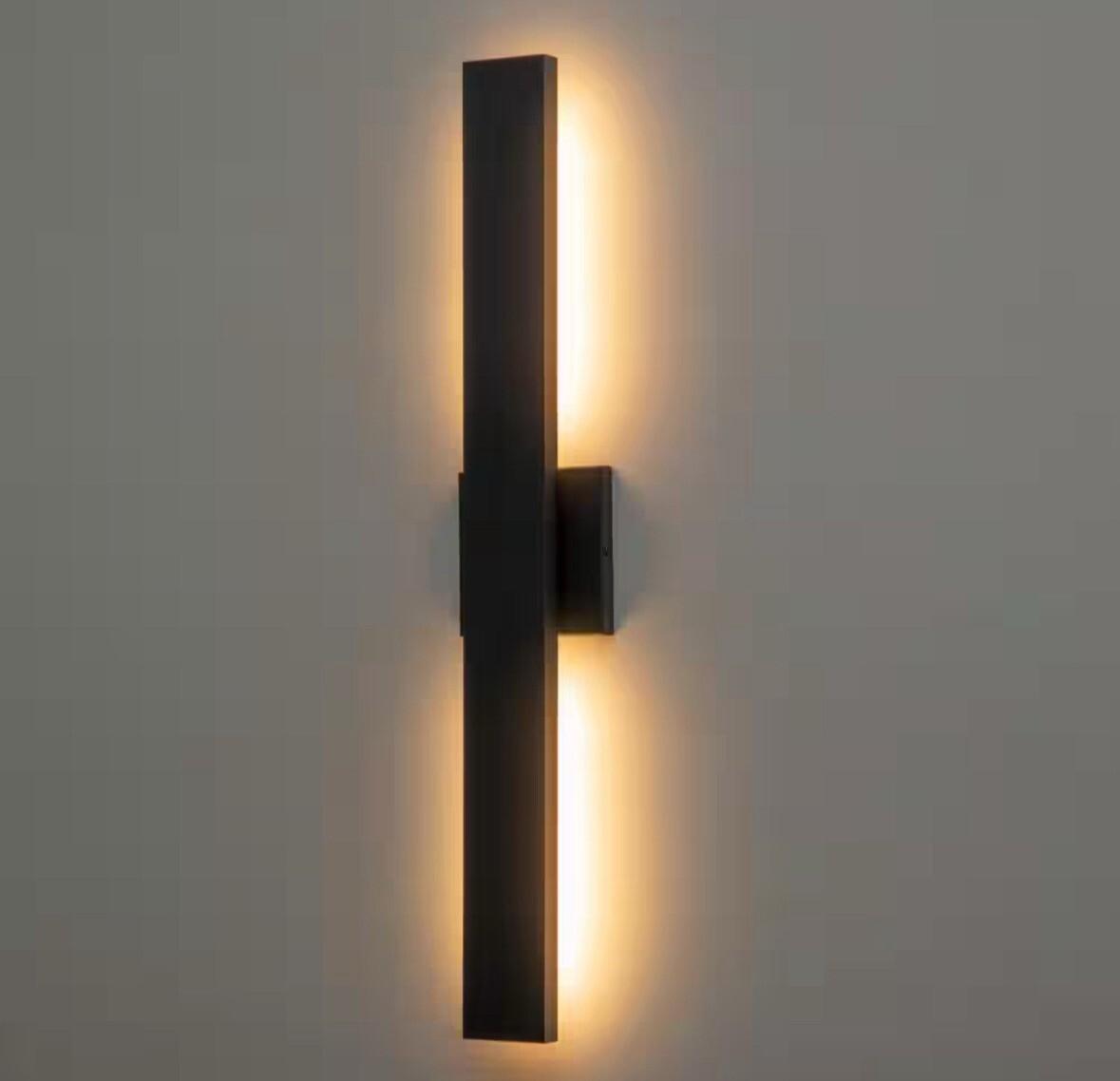 32 in. H 2-Light Matte Black Aluminum Hardwired LED Outdoor Wall Lantern Sconce