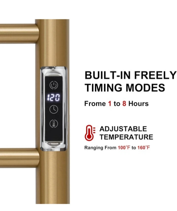 Heated Towel Racks Brushed Gold Wall Mounted Electric Towel Warmer Racks OB