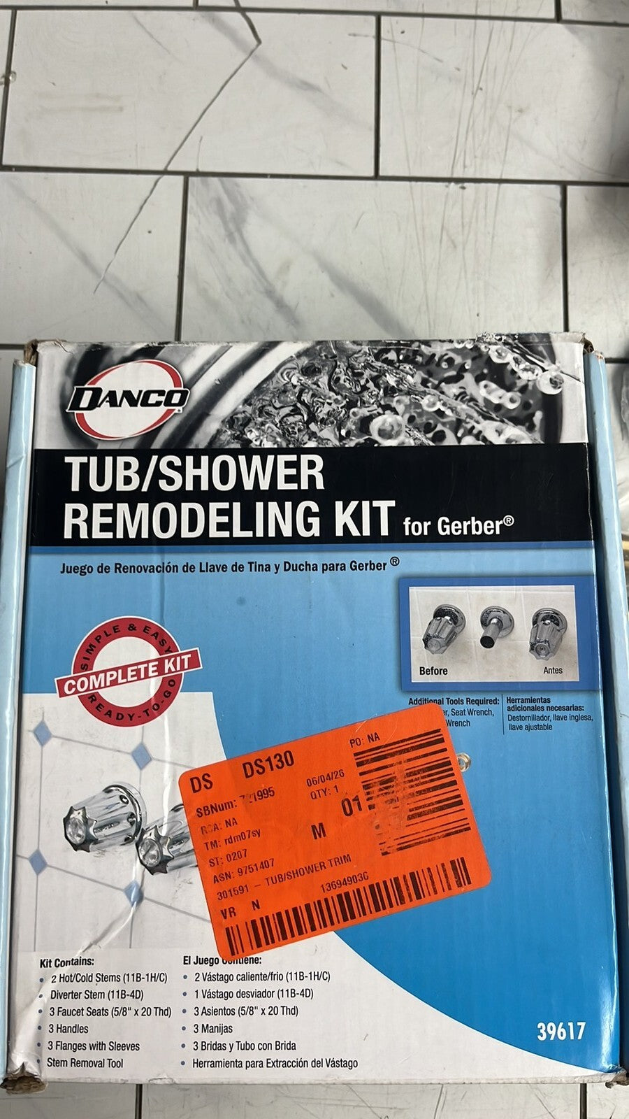 2PK Danco 39617 Tub/Shower Remodeling Kit for Gerber - CHROME Open Box