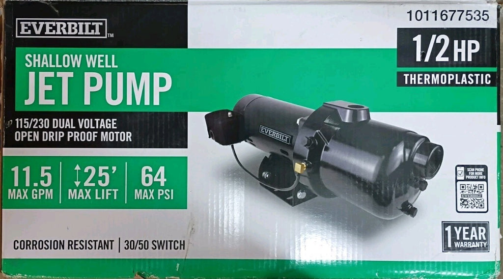 Everbilt HDSWJ5P 1/2 HP Plastic Shallow Well Jet Pump  Parts