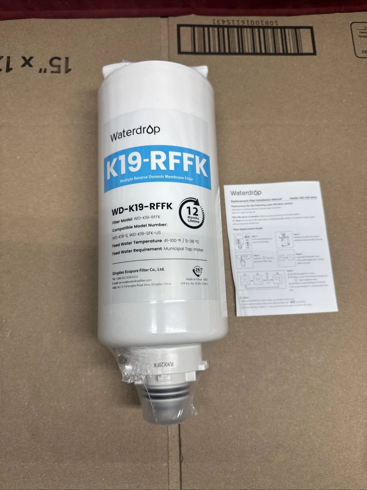 Waterdrop WD-K19RF-FK Filter, Replacement for WD-K19-SFK,12-month Lifetime