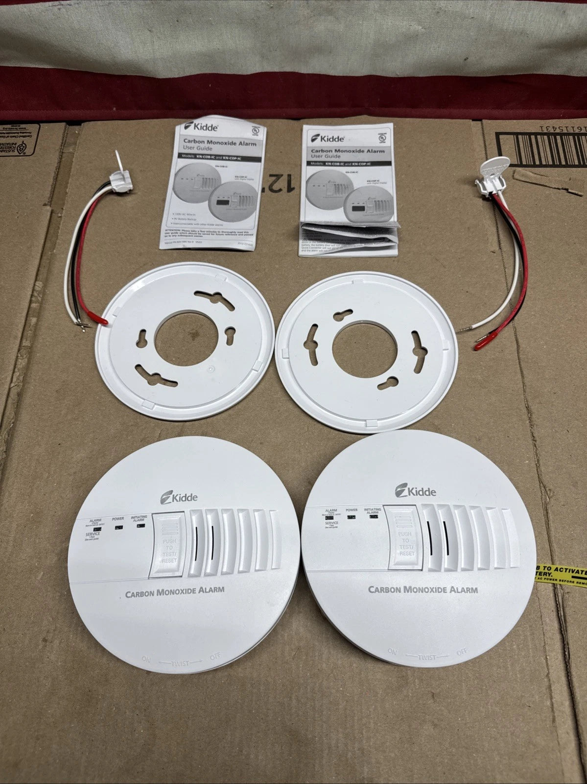 2 Pack Kidde Firex Hardwired Carbon Monoxide Detector w/LED, 9V Backup Battery