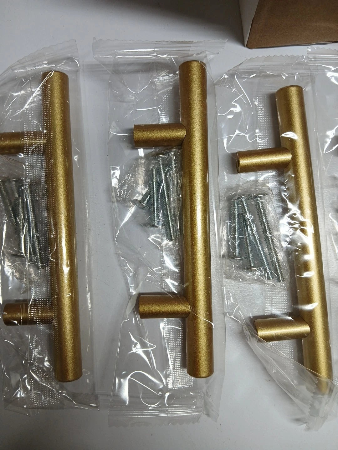 (80-Pk) Belwith-Keeler Kitchen Cabinet Handles Brushed Brass 3" Hole Center