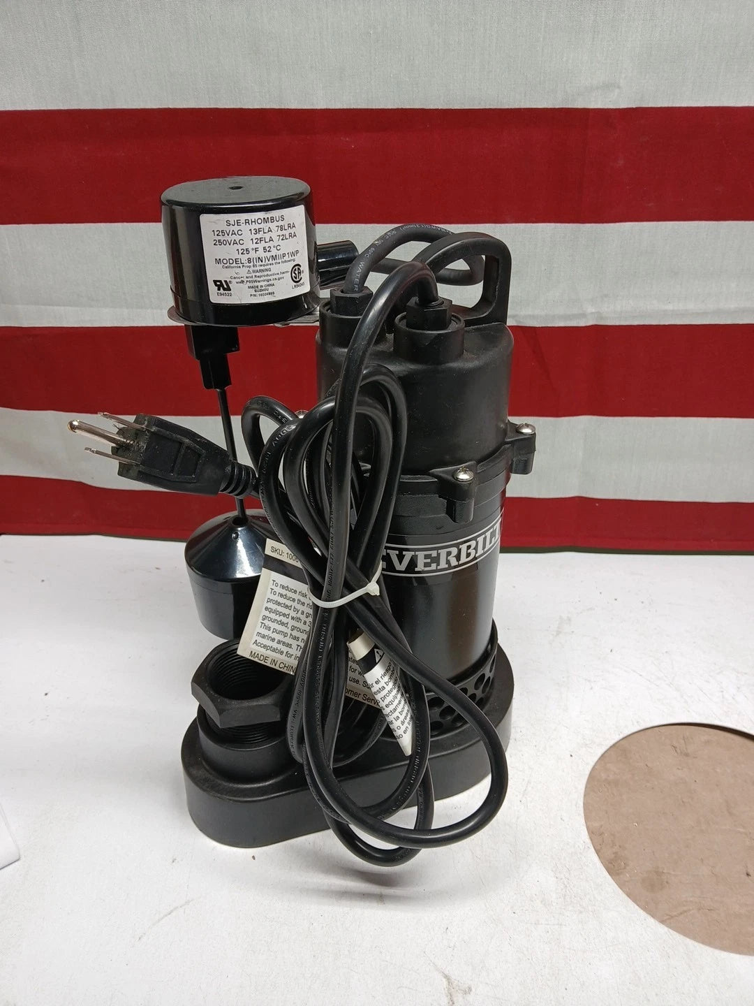 Everbilt 1/4 HP Aluminum Sump Pump Vertical Switch