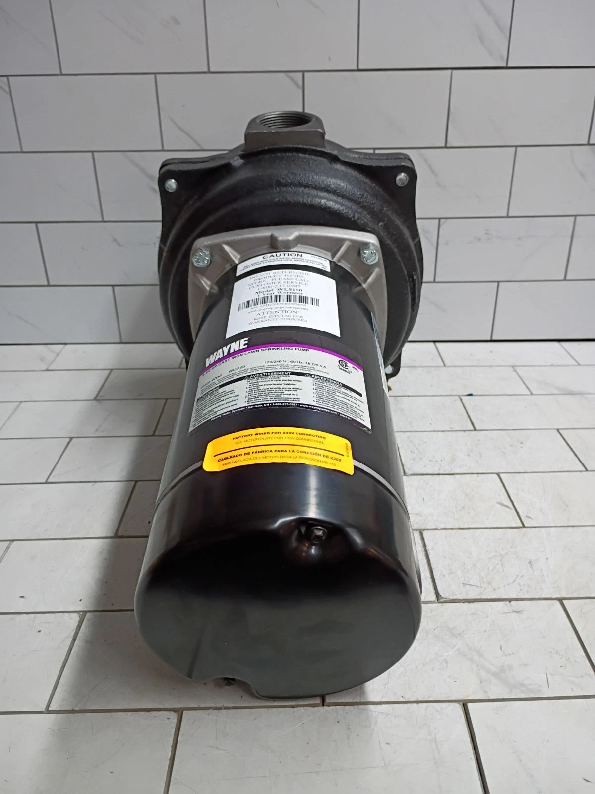 Wayne WLS150 1-1/2HP 230V Cast iron Lawn Irrigation Sprinkler pump New Open Box