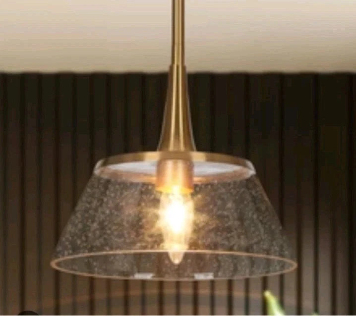 Quoridan 1-Light Mini Brass Modern Pendant Light Fixtures A04975P Open Box