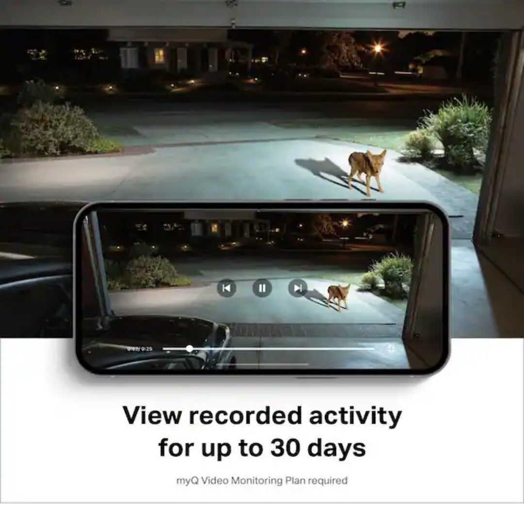 myQ - Smart Garage Security Camera - HD 1080p - Indoor Wi Fi - White OPEN BOX.