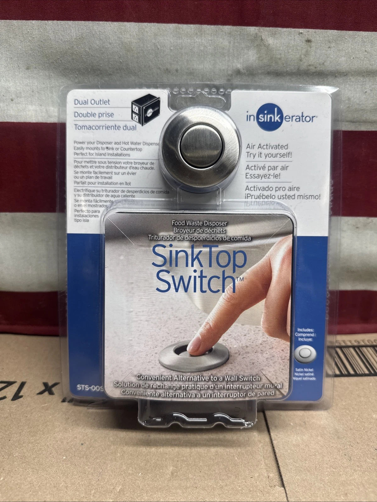 InSinkErator, (STS-00SN) Sink Top Garbage Disposal Push Button Dual Outlet