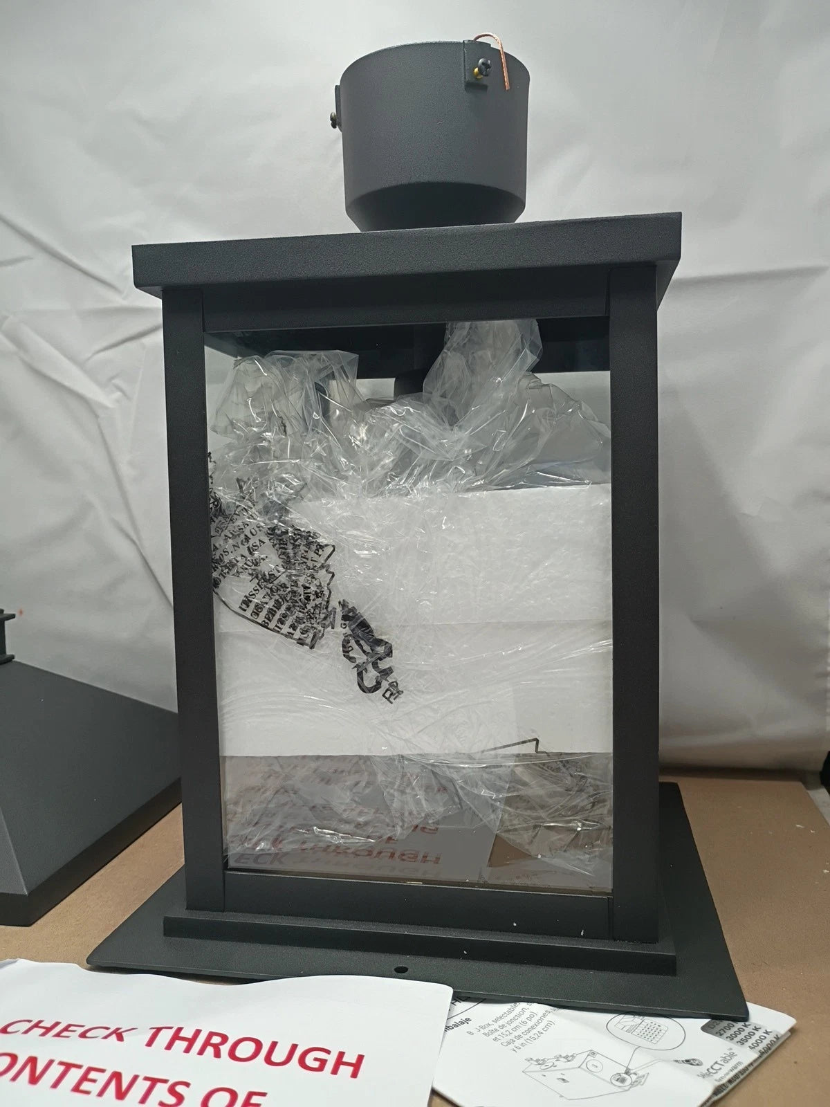 Z-Lite 531PHBR Black Portland 18.5"H 1-Light Outdoor Lantern Post Light Open Box