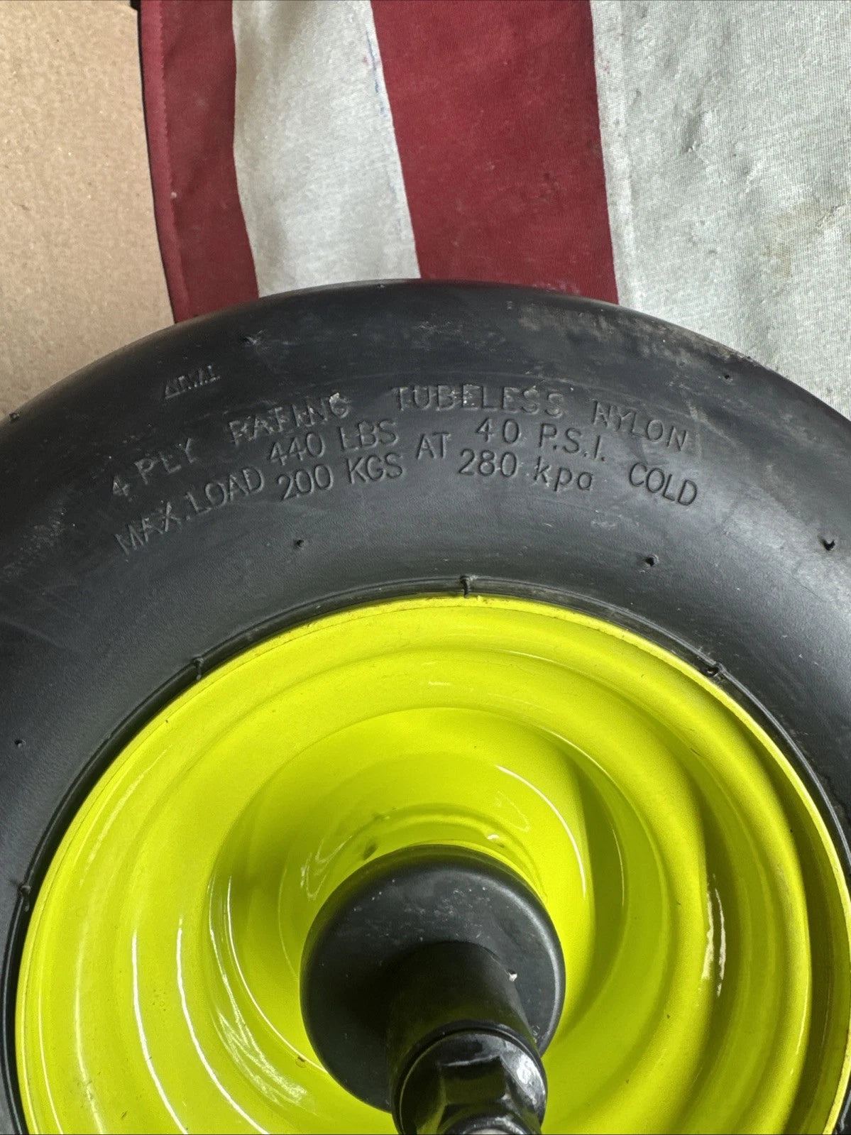 Front Wheel with Tire for Ryobi Z42Li 80v Zero Turn Mower + Axel & Spacers