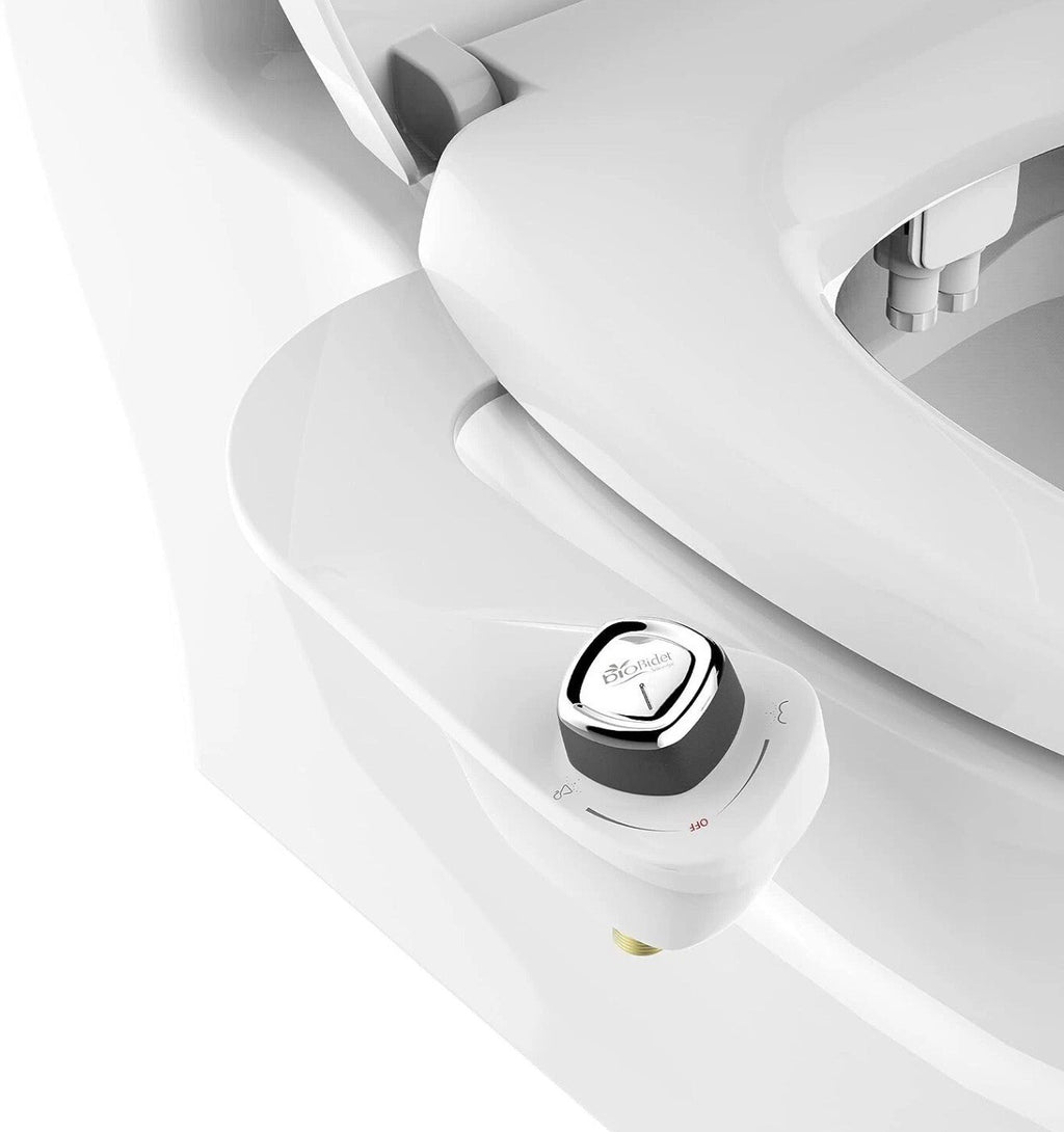 Bio Bidet SlimEdge Bidet Attachment for Toilet, Non Electric Self Cleaning White