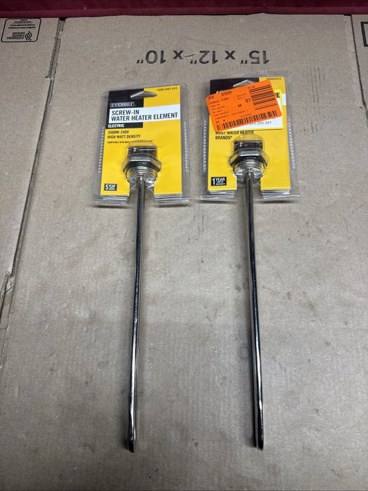 2pk Everbilt 4500W Fold-Back Screw-In Alloy Water Heater Element Stainless Steel