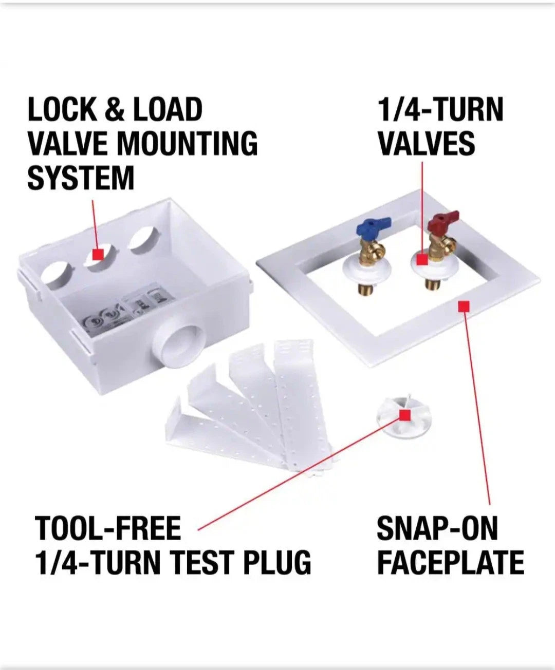 2 Pack Washing Machine Outlet Box'' Oatey Quadtro Options Model 38529 (NOB).