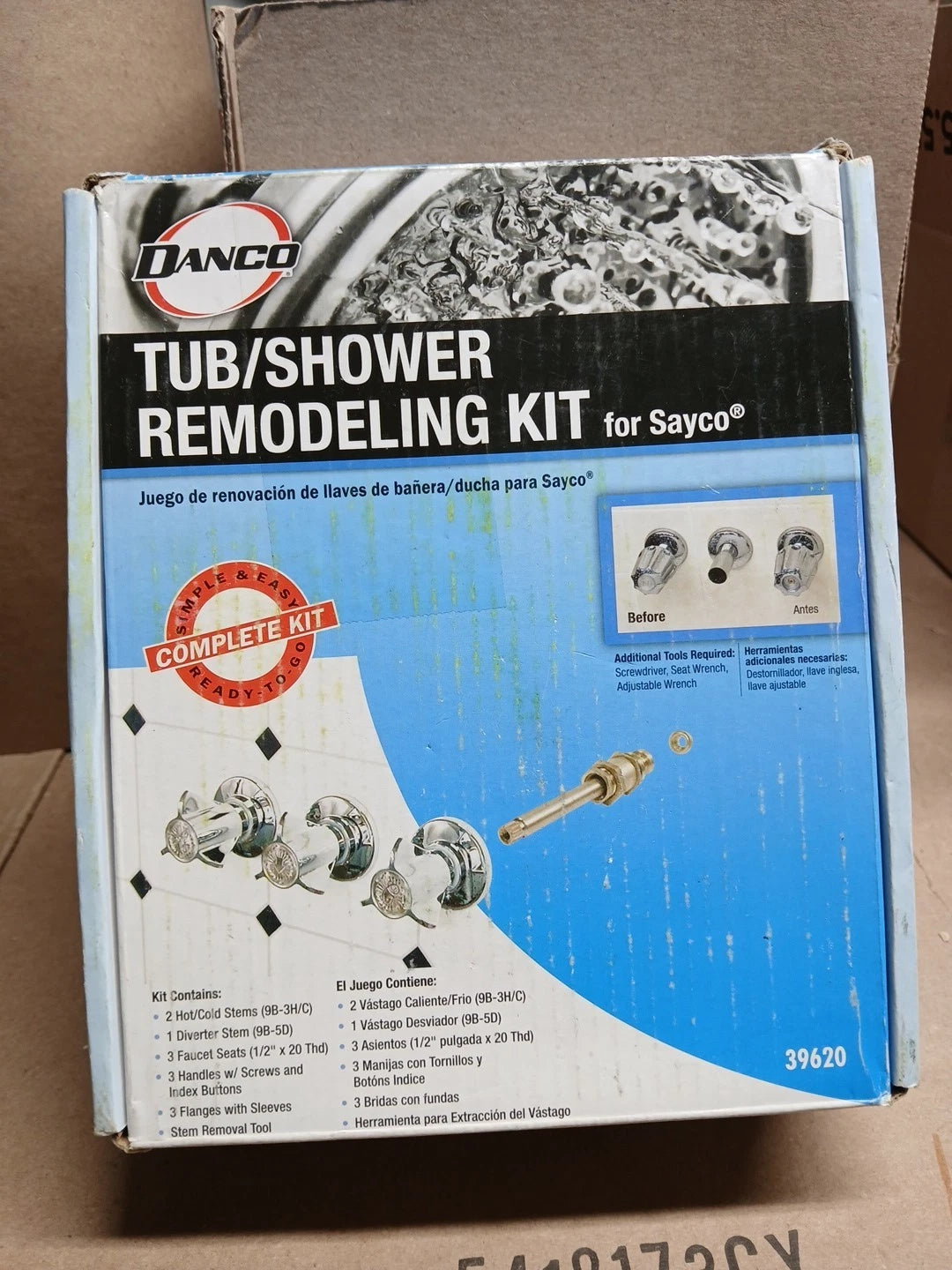 Danco 39620 Tub/Shower 3-Handle Remodeling Trim Kit in Chrome for Sayco.