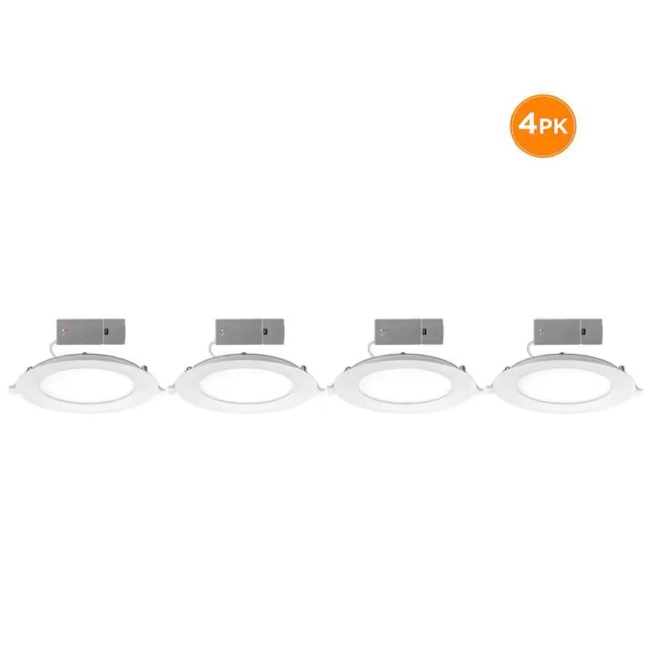 4PACK Commercial Electric 6” Color Changing LED Recessed Kit - 53807101A (White)