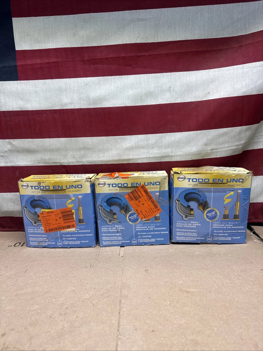 3PK DANCO All-In-One Toilet Installation Kit 10879 Perfect Seal Zero Cut Bolts