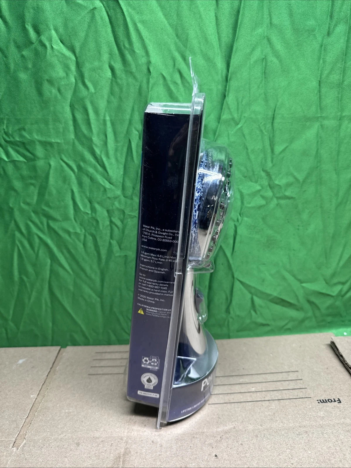 Waterpik 6-Spray 4.8 in. Wall Mount Handheld Adjustable Shower Head. Chrome, NEW