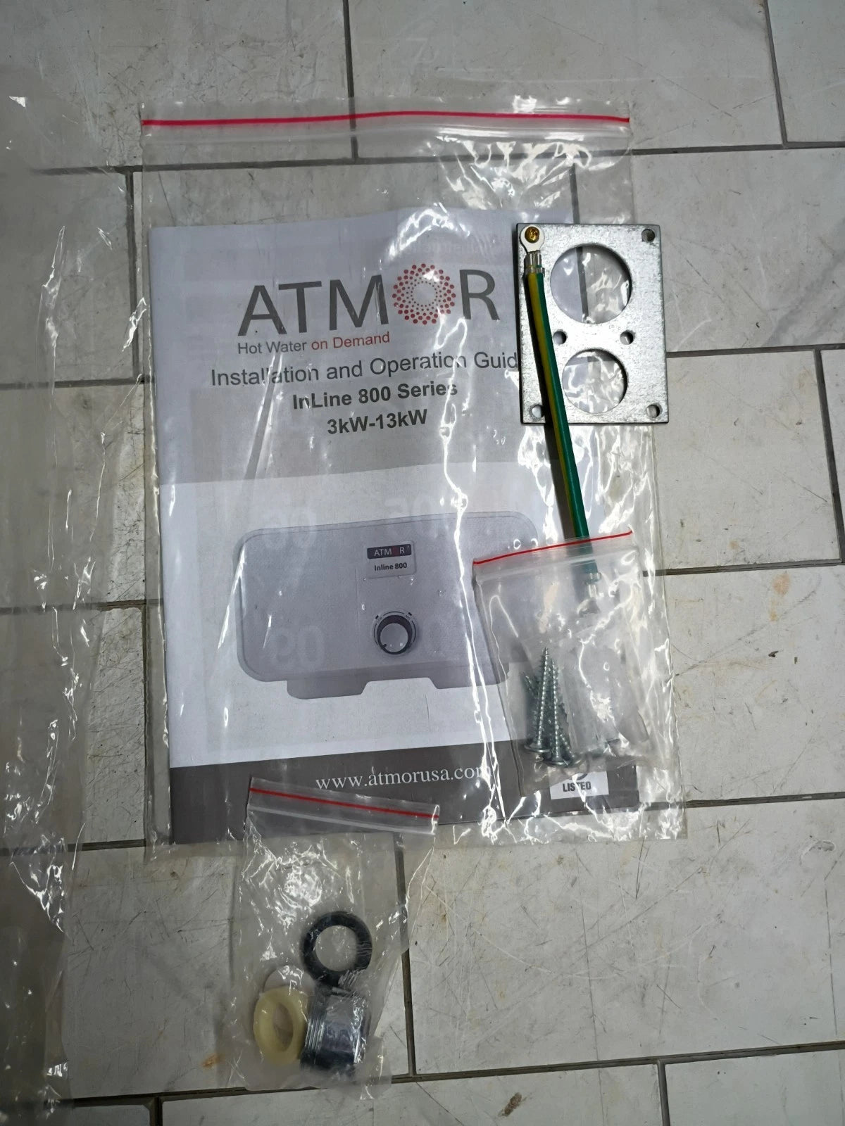 ATMOR AT-800-35: 3.5kW Single Electric Tankless Water Heater 120V 0.5GPM OB