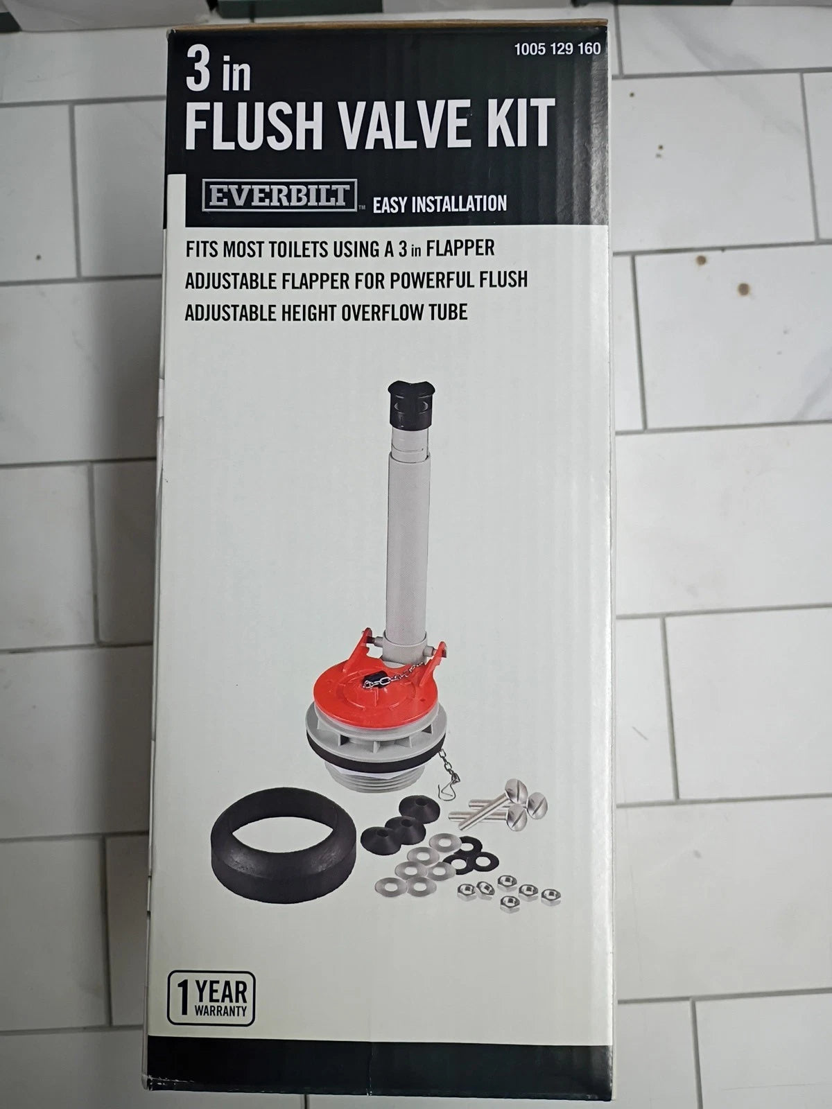 5pk 3 in. Universal Toilet Adjustable Flush Valve with Flapper by Everbilt OB