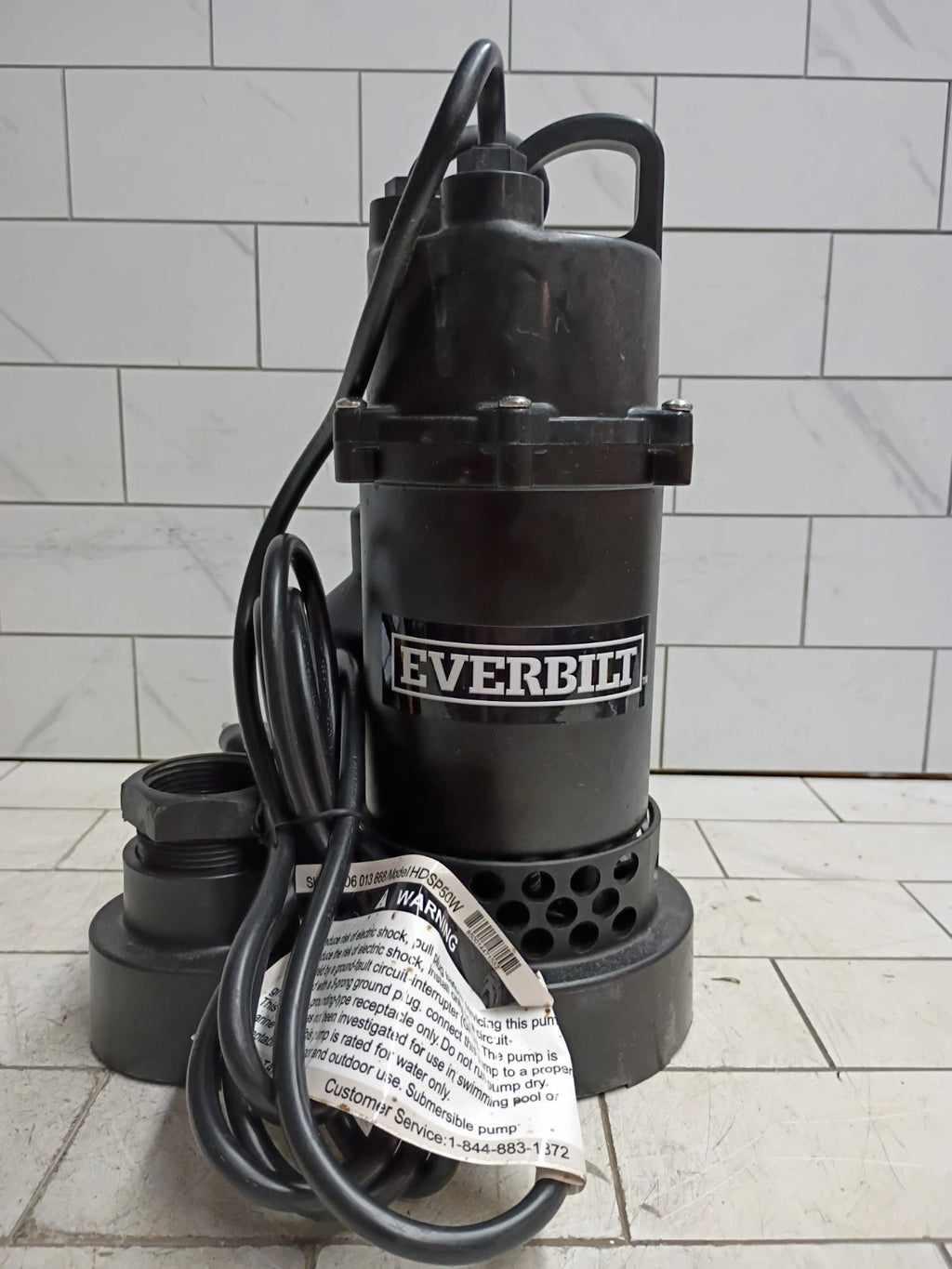 Everbilt HDSP50W 1/2 HP Submersible Aluminum Sump Pump with Tethered Switch, OB