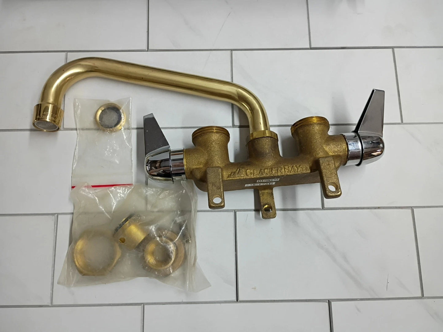 Glacier Bay 238-178H | 2-Handle Laundry Faucet in Rough Brass Open Box