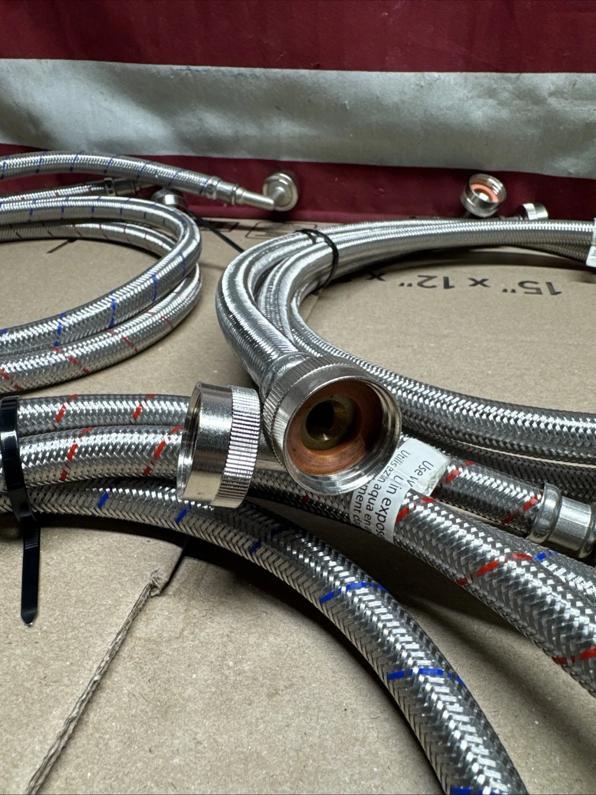5Pairs 4ft Washing Machine Hoses, Standard Fit, Burst-Proof & Corrosion Resist..