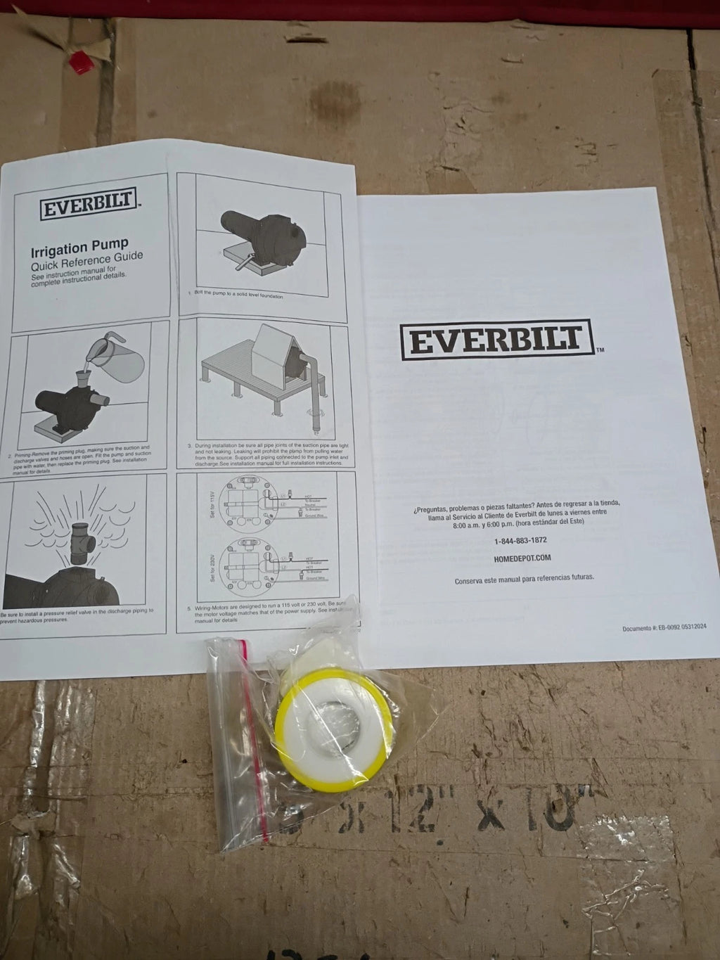 Everbilt HDLS15P, Lawn Irrigation Pump Plastic 1-1/2HP 52-GPM, Open Box,