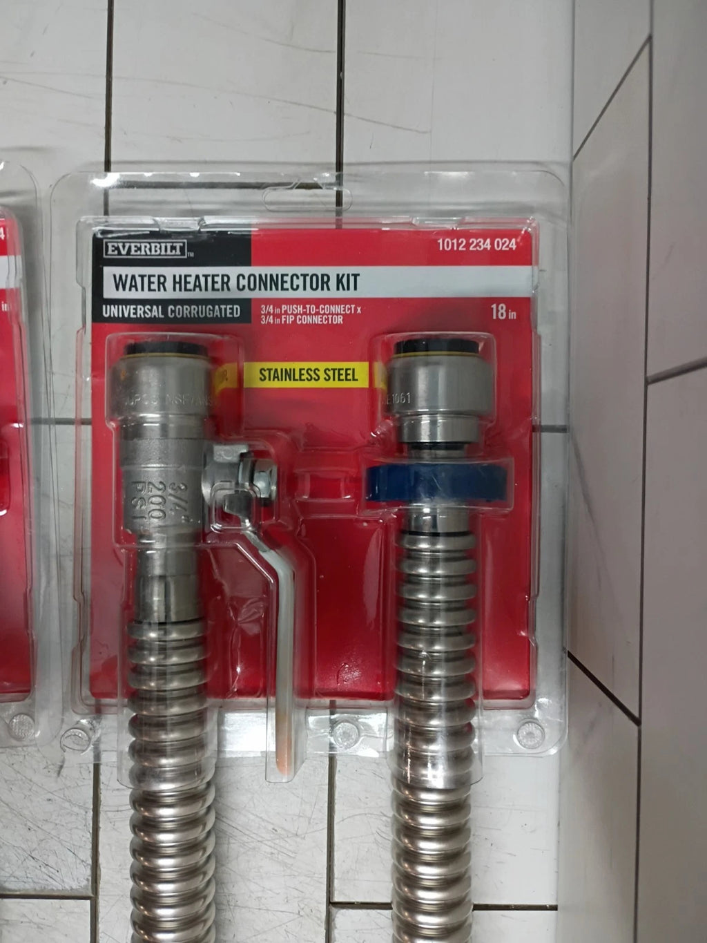 (2PK Of 2) Everbilt 3/4 in x 3/4 in. FIP 18" Water Heater Connection Kit NOB