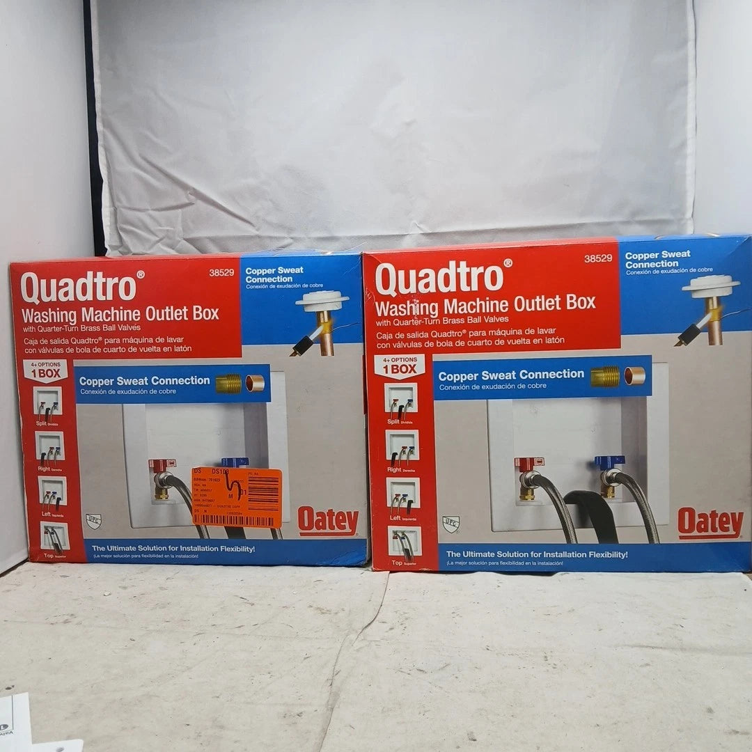 2 Pack Washing Machine Outlet Box'' Oatey Quadtro Options Model 38529 (NOB).
