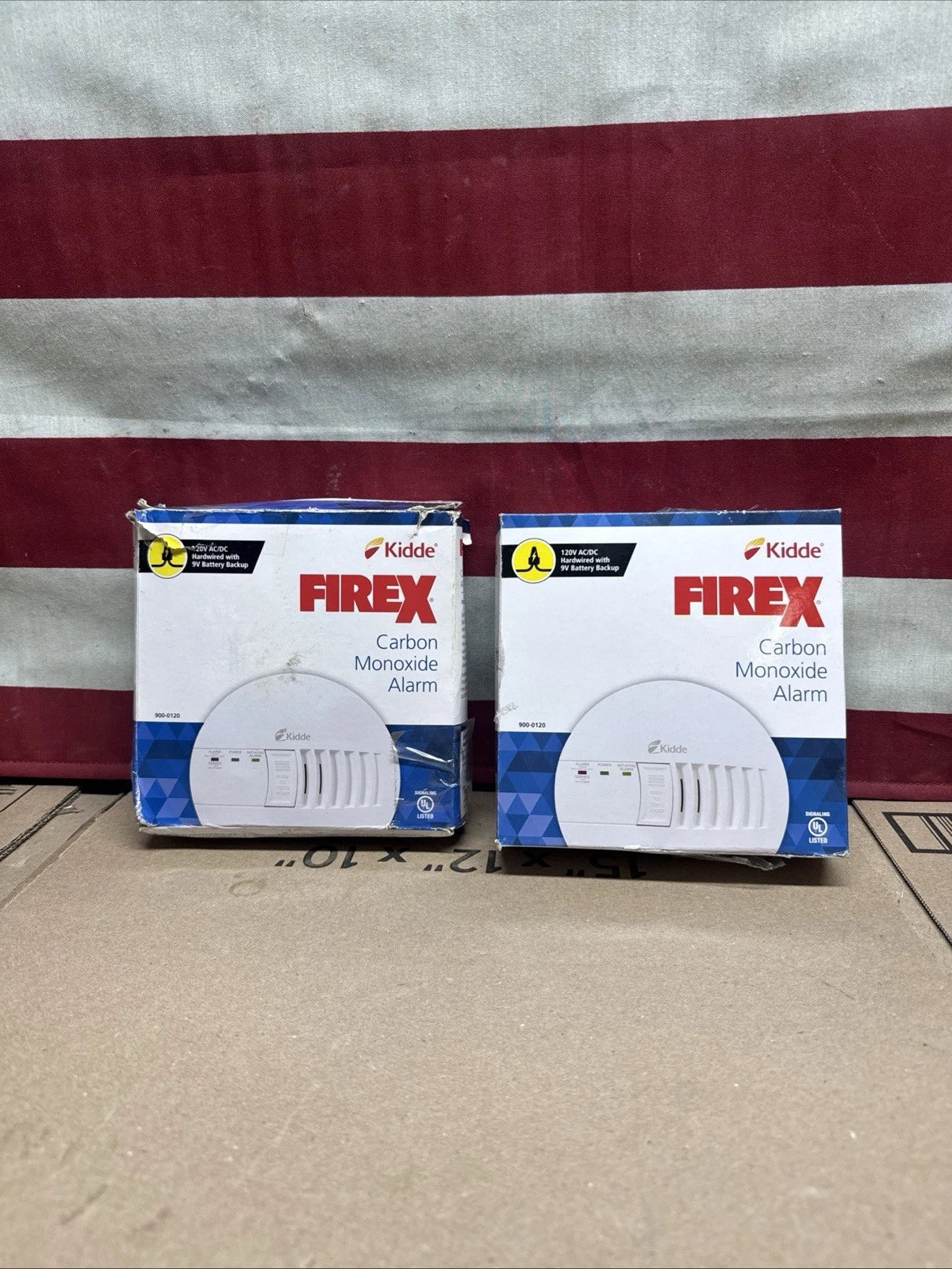 2 Pack Kidde Firex Hardwired Carbon Monoxide Detector w/LED, 9V Backup Battery