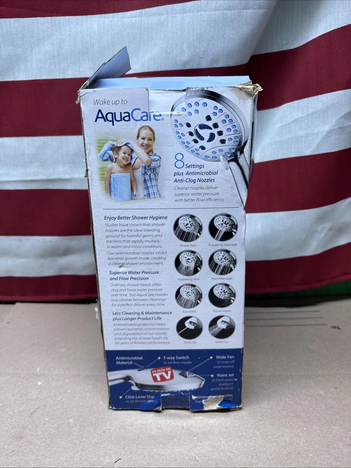 8-Spray Patterns 4.5 in. Wall Dual Shower Head As Seen On TV Factory