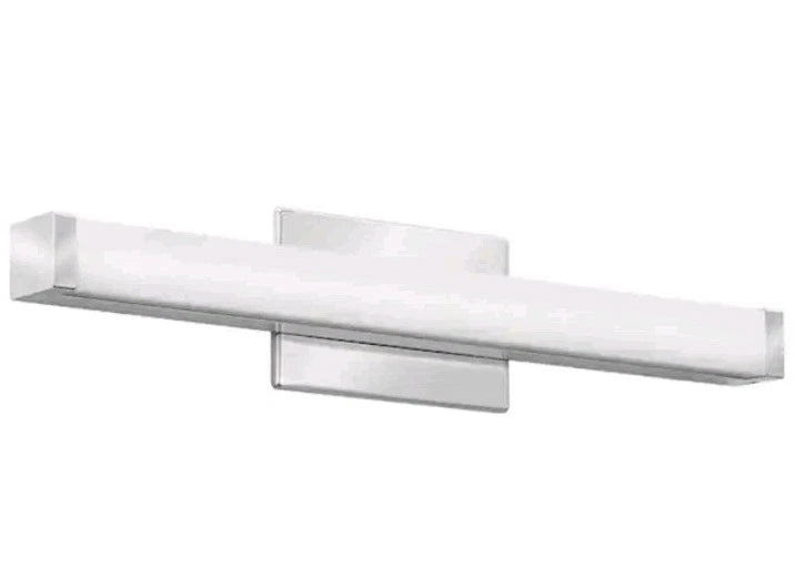 4pk Contemporary Square 3K LED Vanity Light, 2-Foot, Brushed Nickel, 24-Inch OB