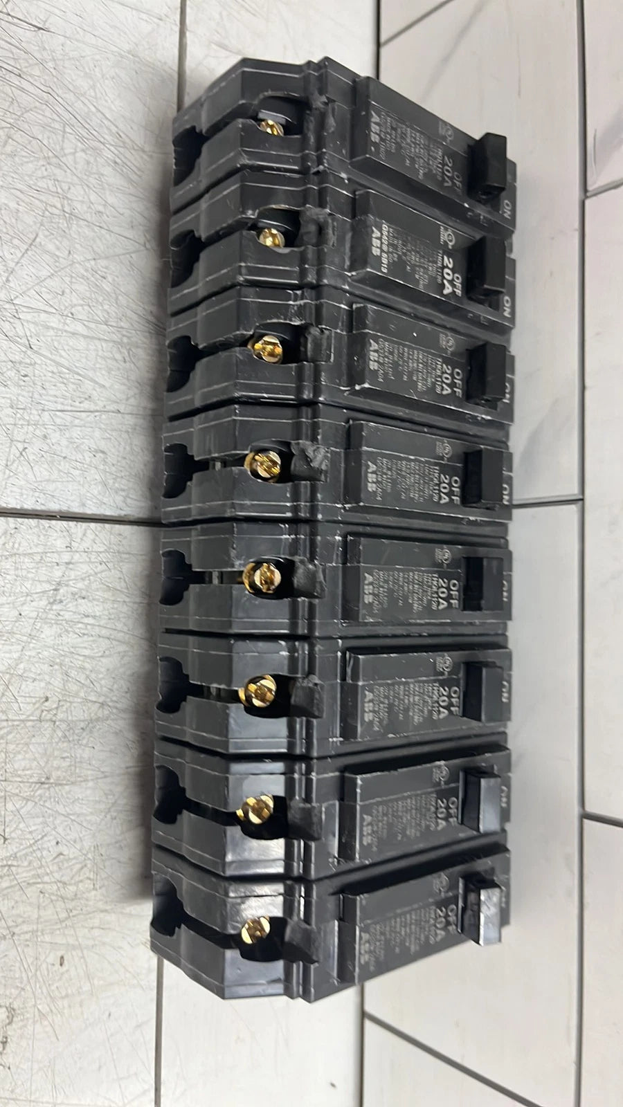 8 PK ABB THQL1120A 20 Amp 1 Pole 120/240V 1" Plug-On Circuit Breaker OB