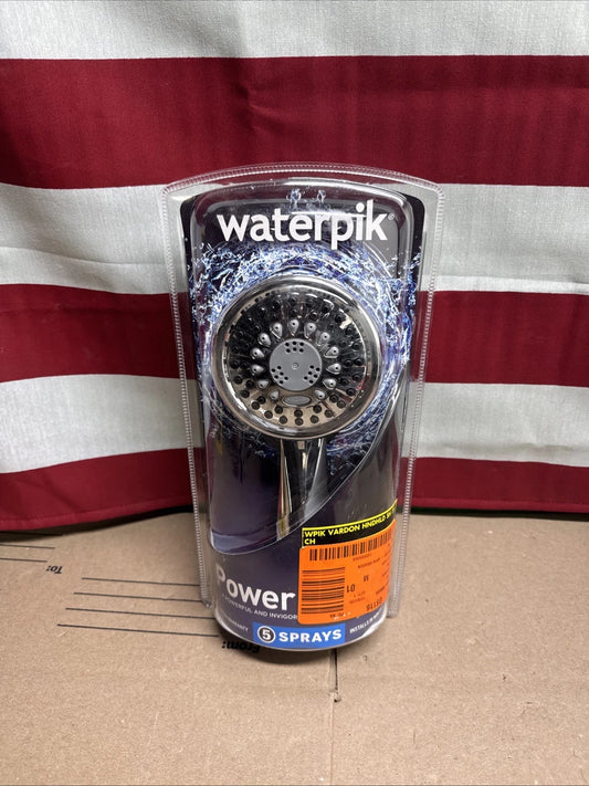 Waterpik 5-Spray 3.5 in. Single Wall Mount Low Flow Handheld Shower Head Chrome