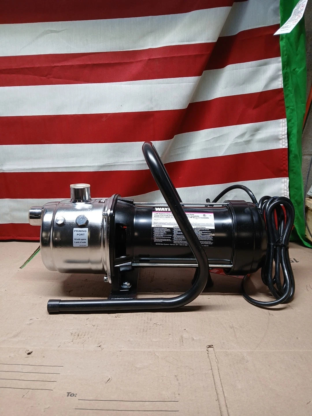 Wayne PLS100 14.1 GPM 60 PSI 120V Stainless Steel Portable Sprinkling Pump 1 HP.