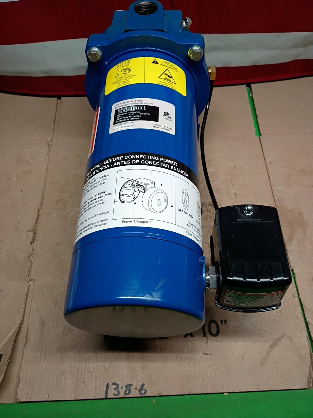 Everbilt 1 HP Professional Convertible Jet Pump NEW OPEN BOX