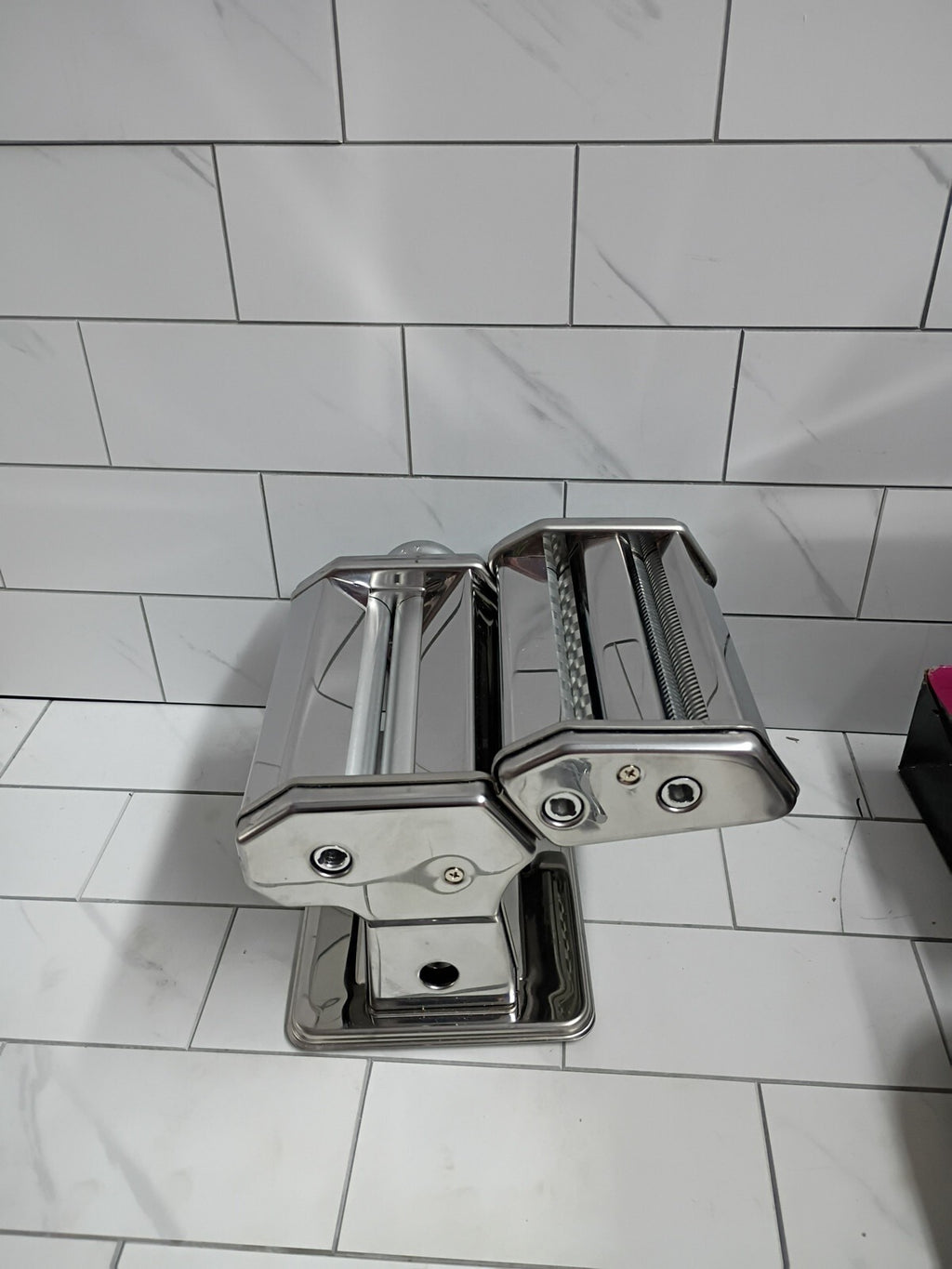 Shule Pasta Maker Stainless Steel Pasta Includes Roller Victorian Epicure New OB