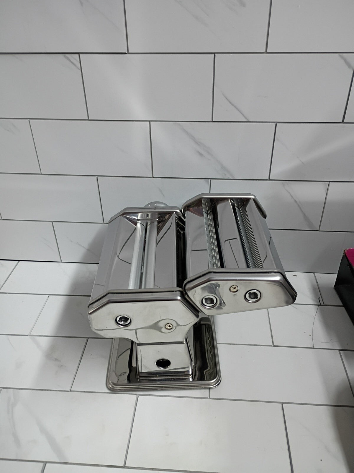 Shule Pasta Maker Stainless Steel Pasta Includes Roller Victorian Epicure New OB