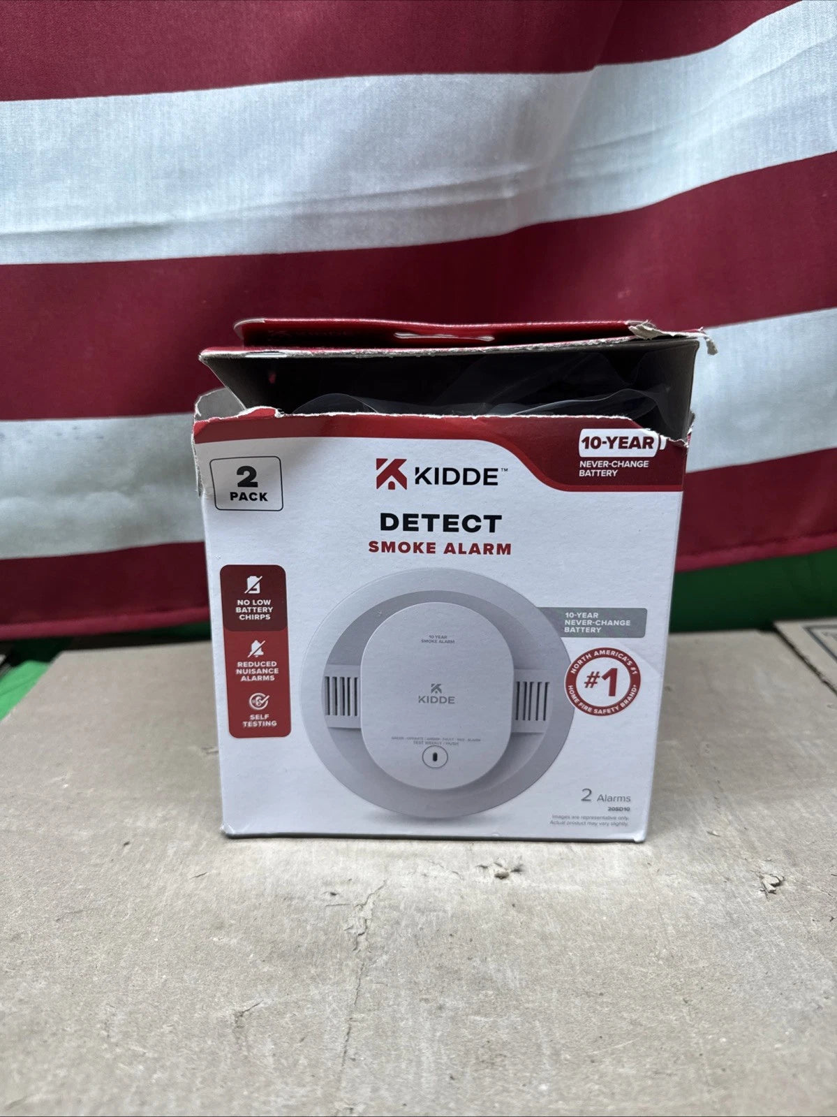 2 PACK Kidde Smoke Detector 10-Year Battery Powered LED Warning Light 20SD10