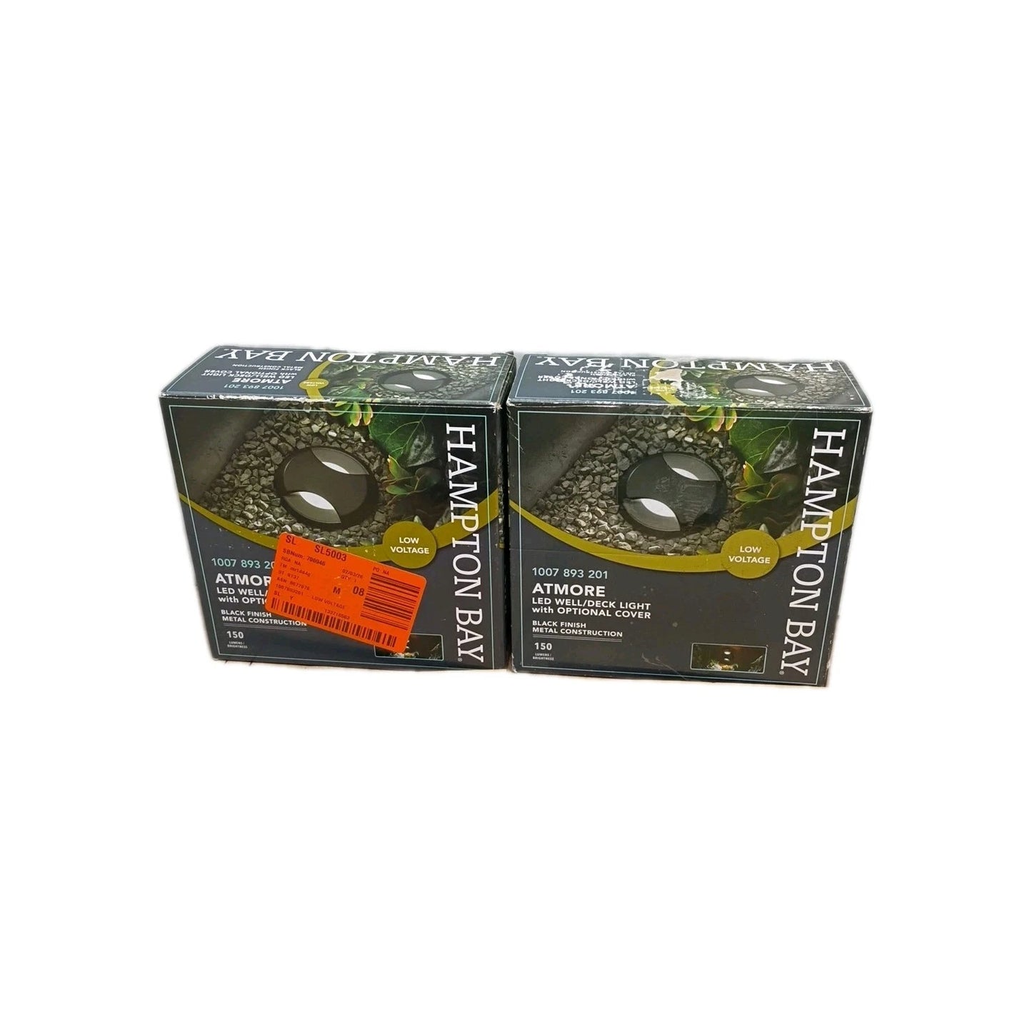 2PK Hampton Bay Atmore Low Volt Black LED 150 Lumens Outdoor Well/Deck Light