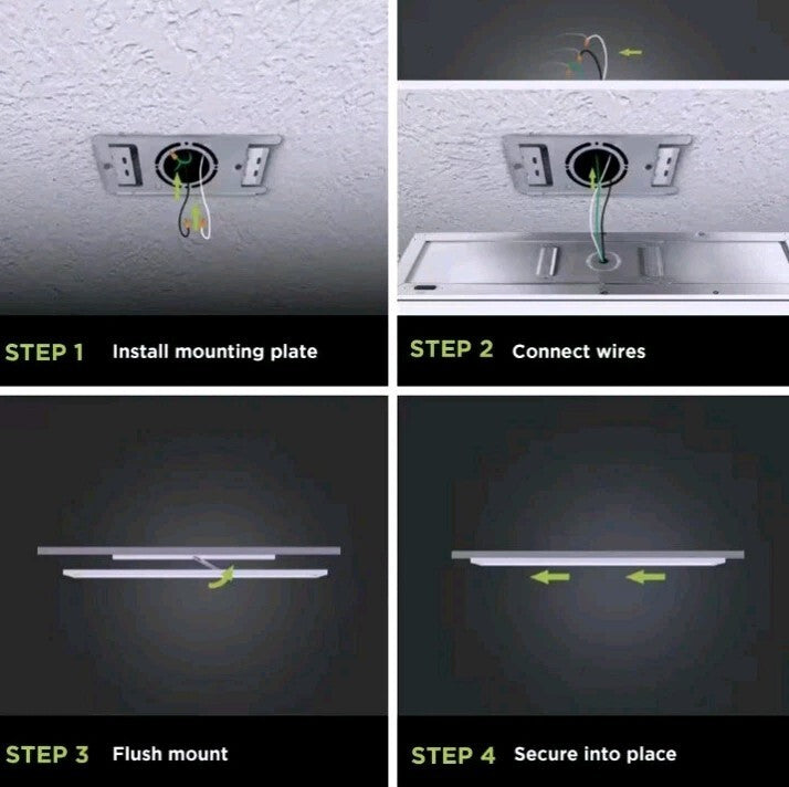 Commercial Electric 950 Lumens Dimmable White Integrated LED Flat Panel Open Box