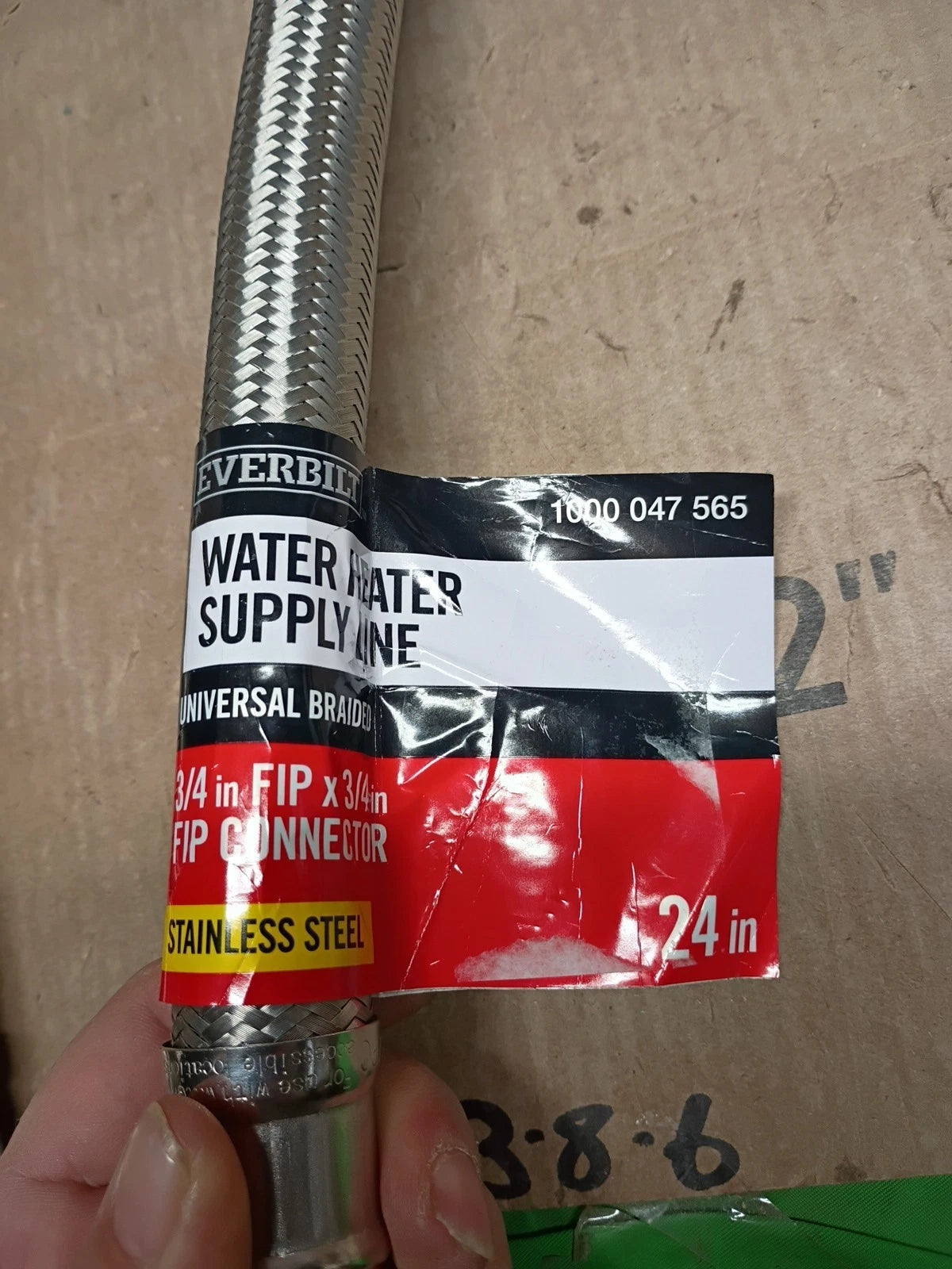 4pk 3/4 in. FIP x 3/4 in. FIP x 24 in. Stainless Steel Water Heater Supply Line