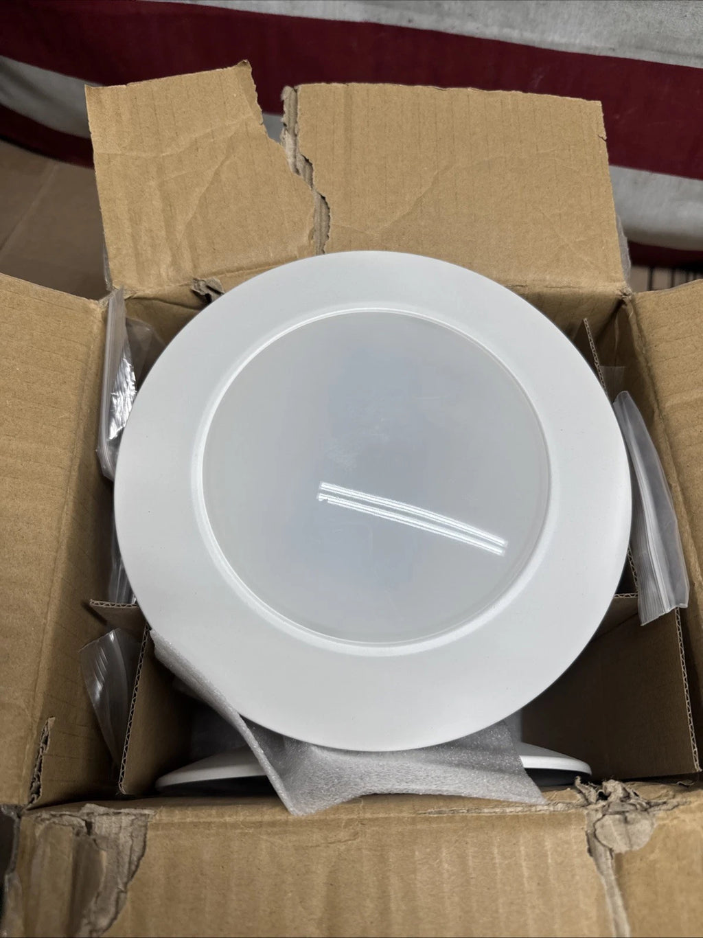 6-pack of Halo HLC 6 in. 3000K White Integrated LED Recessed Light Trims.
